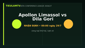Nhận định Apollon Limassol vs Dila Gori - TieulamTV