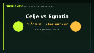 Nhận định Celje vs Egnatia - TieulamTV