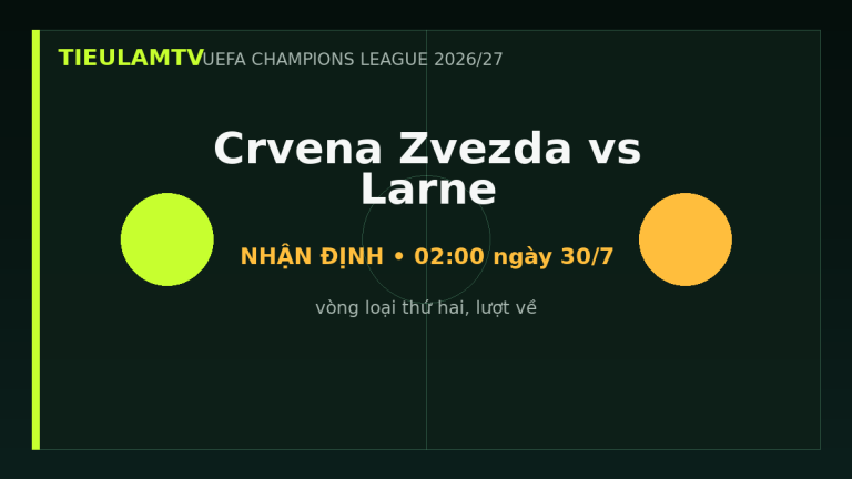 Nhận định Crvena Zvezda vs Larne - TieulamTV