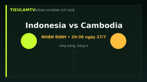 Nhận định Indonesia vs Cambodia - TieulamTV