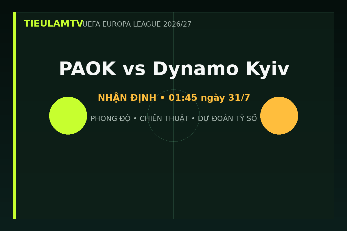 Nhận định PAOK vs Dynamo Kyiv - TieulamTV