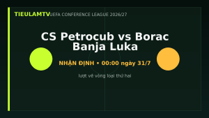 Nhận định CS Petrocub vs Borac Banja Luka - TieulamTV