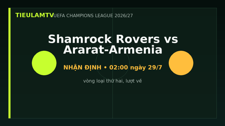 Nhận định Shamrock Rovers vs Ararat-Armenia - TieulamTV