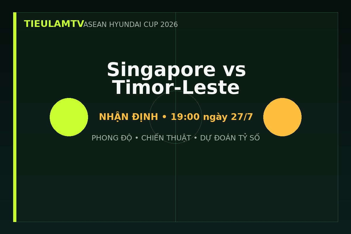 Nhận định Singapore vs Timor-Leste - TieulamTV