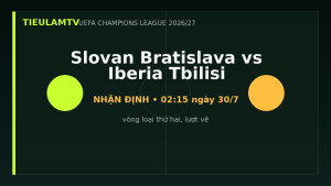 Nhận định Slovan Bratislava vs Iberia Tbilisi - TieulamTV
