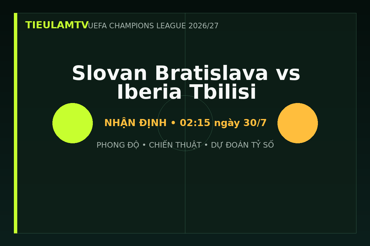 Nhận định Slovan Bratislava vs Iberia Tbilisi - TieulamTV