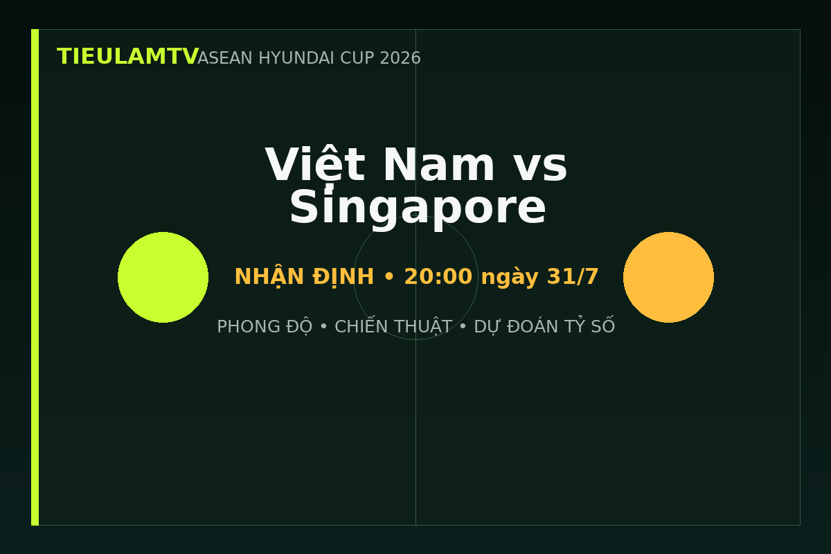Nhận định Việt Nam vs Singapore - TieulamTV