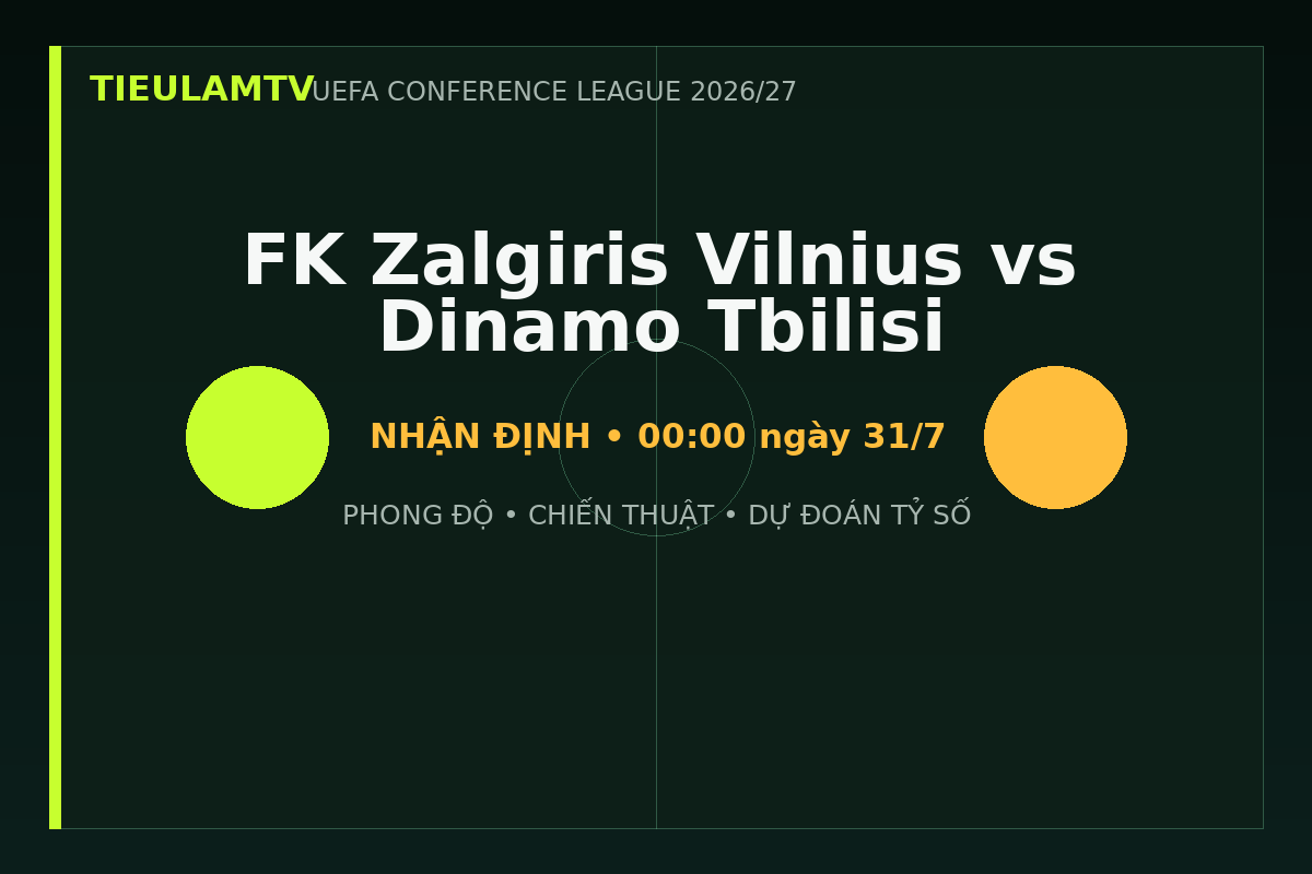 Nhận định FK Zalgiris Vilnius vs Dinamo Tbilisi - TieulamTV