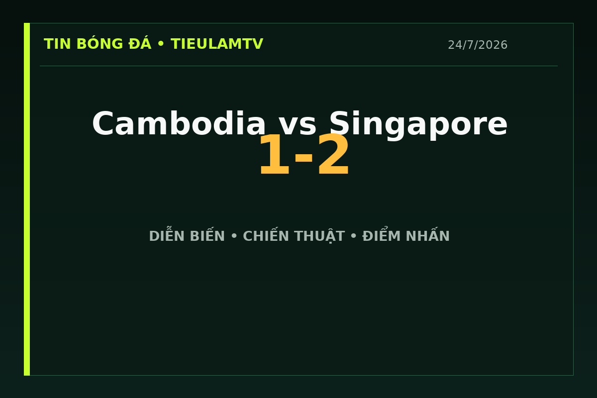 Singapore thắng Cambodia 2-1 tại ASEAN Hyundai Cup 2026 - TieulamTV
