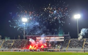 Cầu thủ Pafos FC thi đấu với Aris Limassol tại giải Cyprus