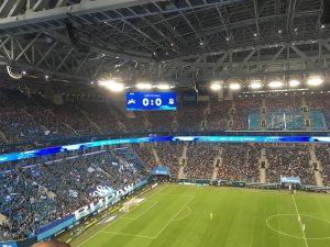 Khán đài cổ động viên Zenit St. Petersburg trong trận gặp Krasnodar