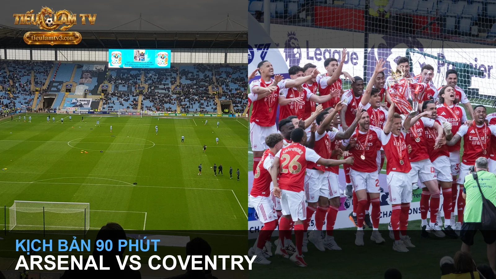 Arsenal và Coventry trong ảnh tư liệu trước vòng mở màn Premier League - ảnh trong bài