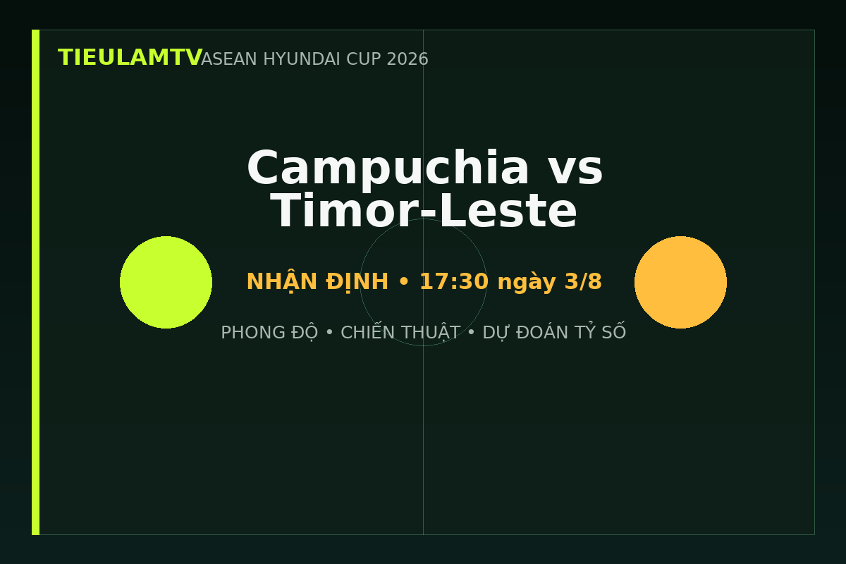 Cục diện bảng A trước Campuchia vs Timor-Leste