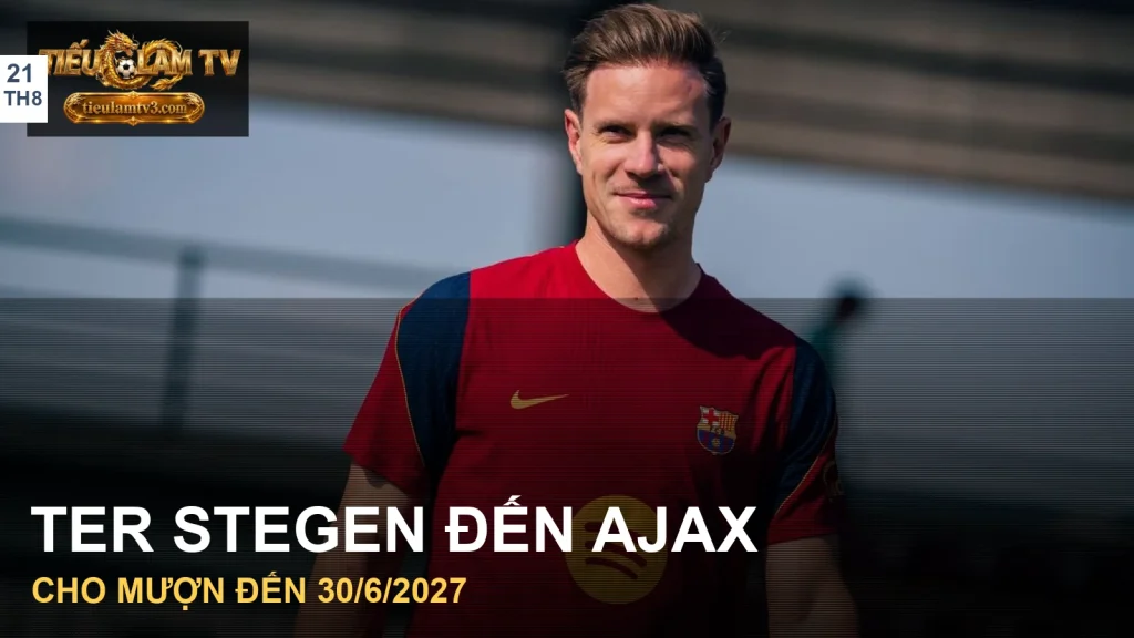Marc-André ter Stegen trong ảnh thông báo của Barcelona