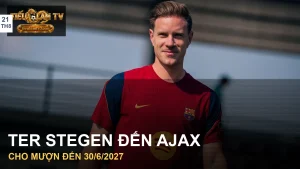 Marc-André ter Stegen trong ảnh thông báo của Barcelona