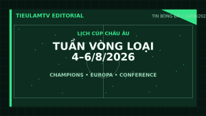 Đồ họa lịch vòng loại Champions League Europa League Conference League tuần đầu tháng 8