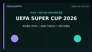 Đồ họa minh họa uefa super cup 2026: lịch, địa điểm và giờ việt nam trên TieulamTV