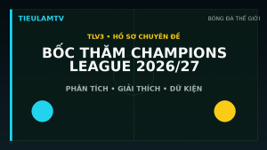 Đồ họa minh họa bốc thăm vòng phân hạng champions league 2026/27 trên TieulamTV