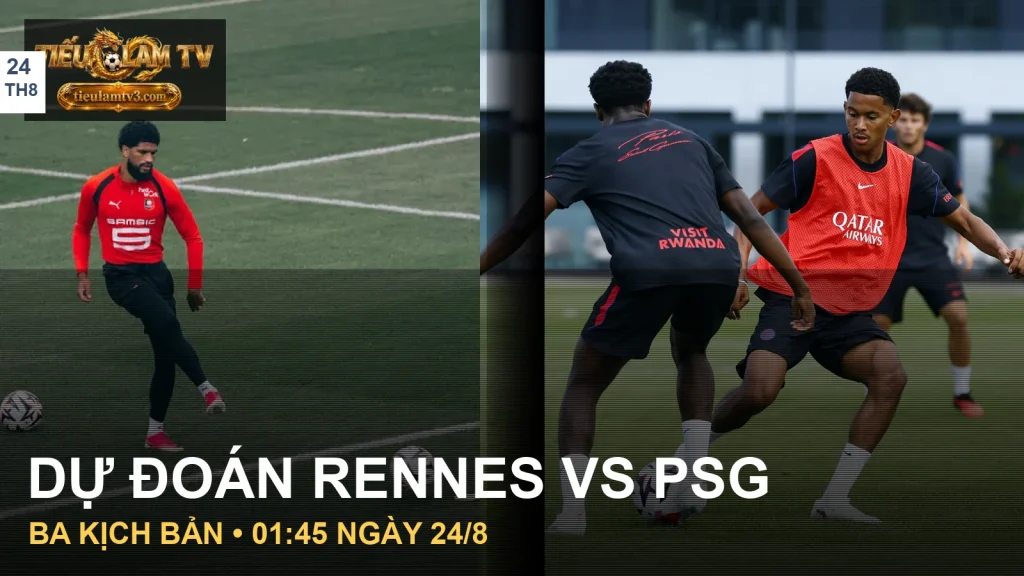 Cầu thủ Rennes và PSG trong ảnh tập luyện trước trận Ligue 1
