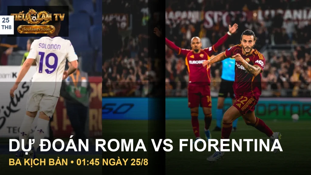 Cầu thủ Roma và Fiorentina thi đấu ở Olimpico