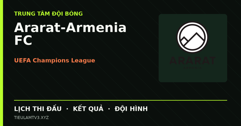 Đồ họa bóng đá Ararat-Armenia FC tại UEFA Champions League