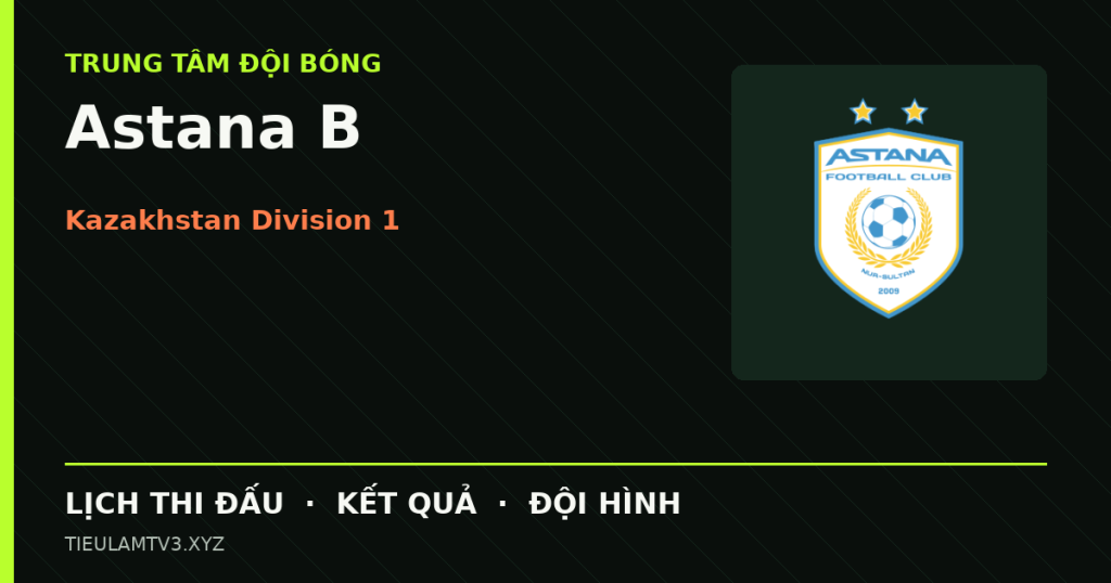 Đồ họa bóng đá Astana B tại Kazakhstan Division 1