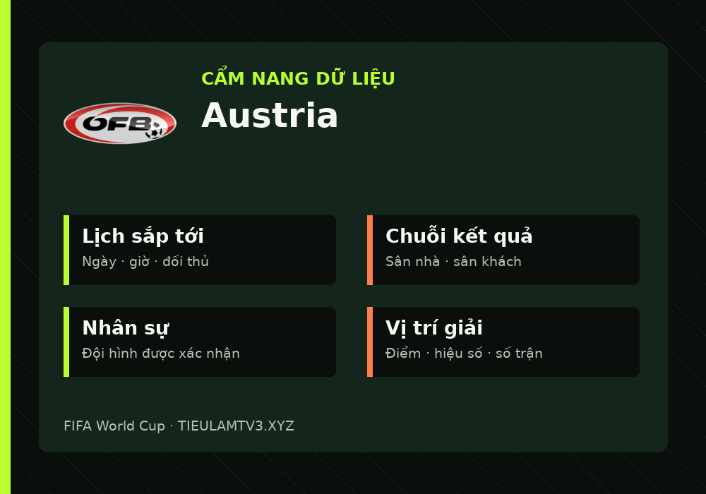 Phân tích phong độ và lối chơi Austria