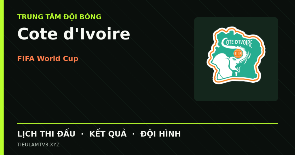 Đồ họa bóng đá Cote d'Ivoire tại FIFA World Cup