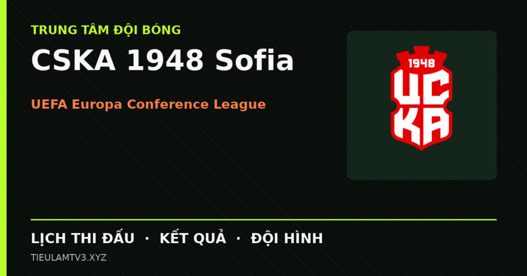 Đồ họa bóng đá CSKA 1948 Sofia tại UEFA Europa Conference League