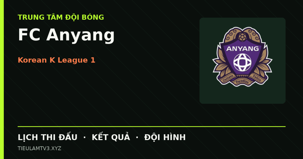 Đồ họa bóng đá FC Anyang tại Korean K League 1