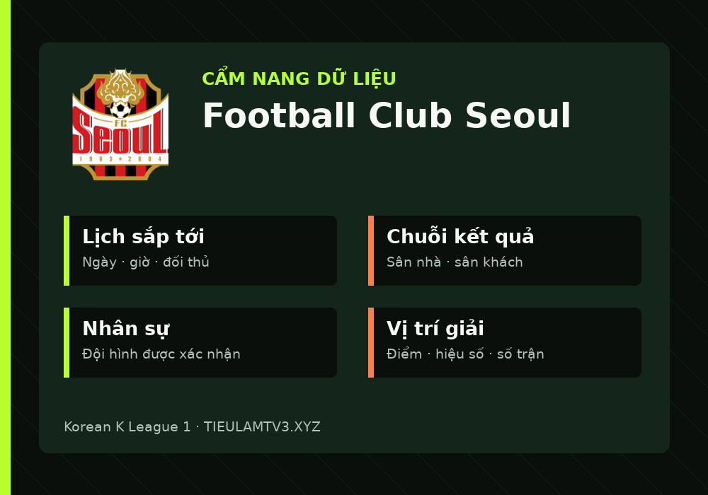 Phân tích phong độ và lối chơi Football Club Seoul