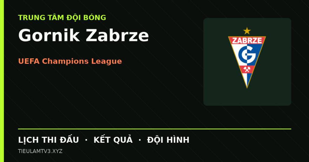 Đồ họa bóng đá Gornik Zabrze tại UEFA Champions League