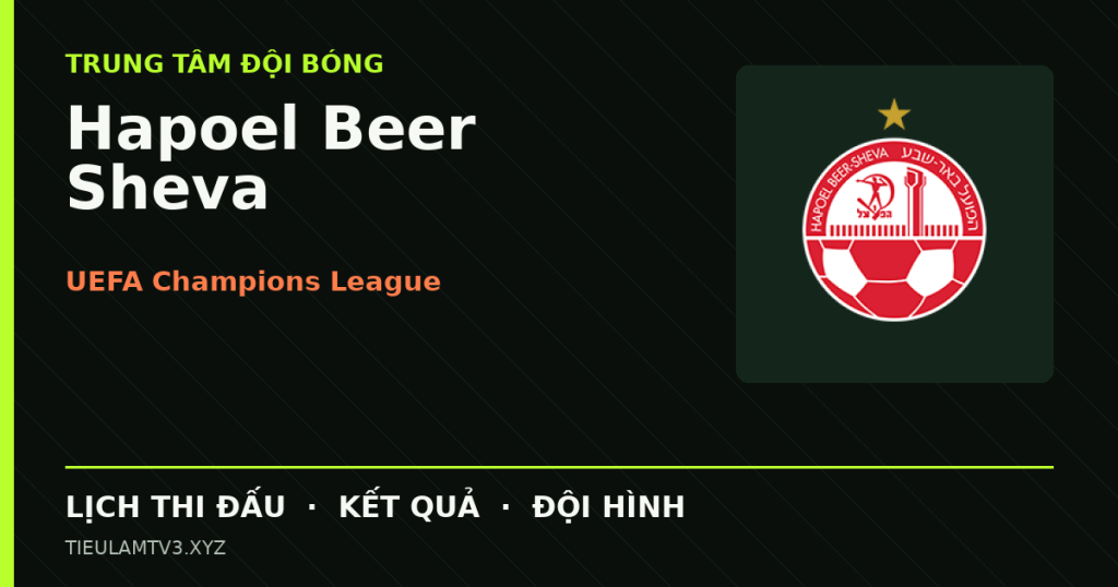Đồ họa bóng đá Hapoel Beer Sheva tại UEFA Champions League