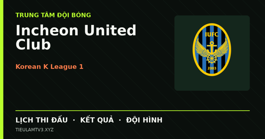 Đồ họa bóng đá Incheon United Club tại Korean K League 1