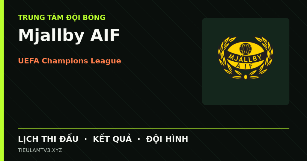 Đồ họa bóng đá Mjallby AIF tại UEFA Champions League