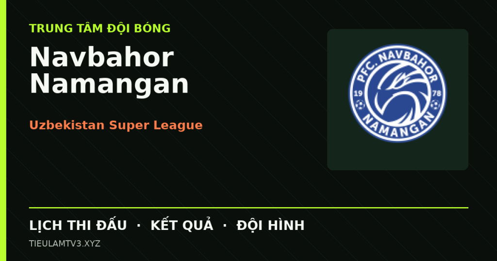 Đồ họa bóng đá Navbahor Namangan tại Uzbekistan Super League