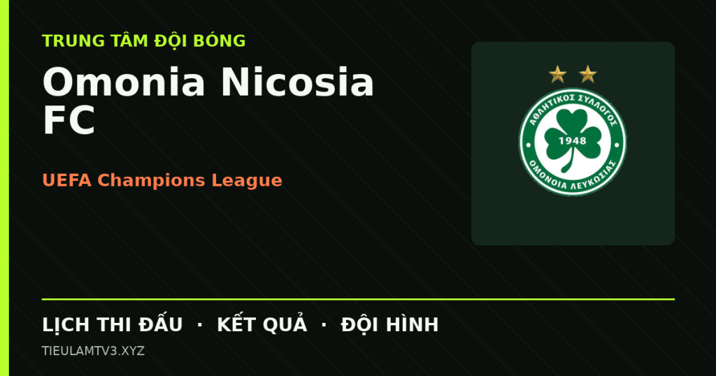 Đồ họa bóng đá Omonia Nicosia FC tại UEFA Champions League