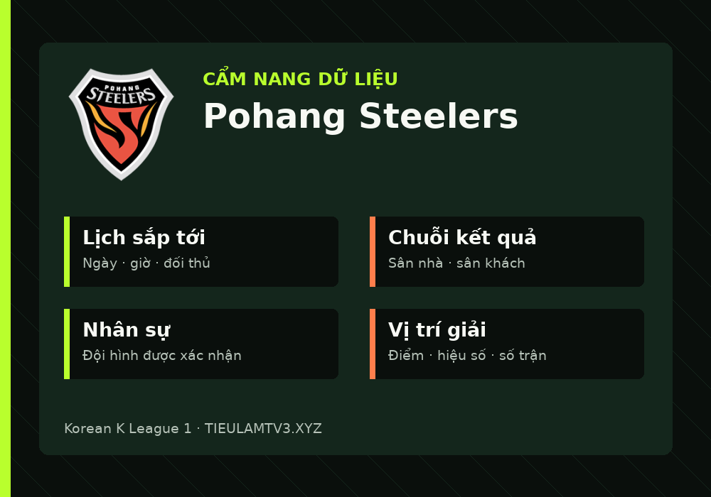 Phân tích phong độ và lối chơi Pohang Steelers
