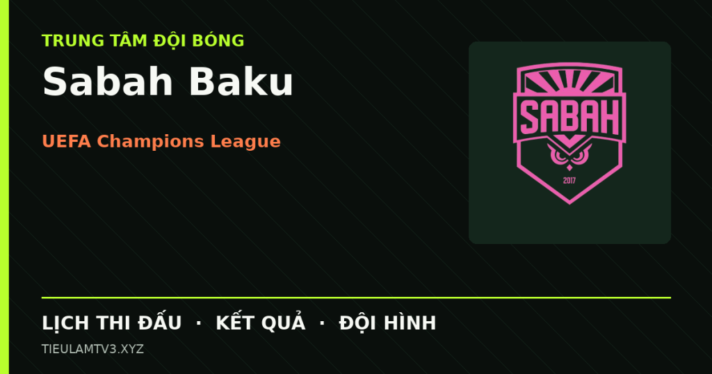 Đồ họa bóng đá Sabah Baku tại UEFA Champions League