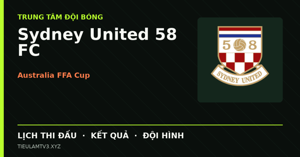 Đồ họa bóng đá Sydney United 58 FC tại Australia FFA Cup